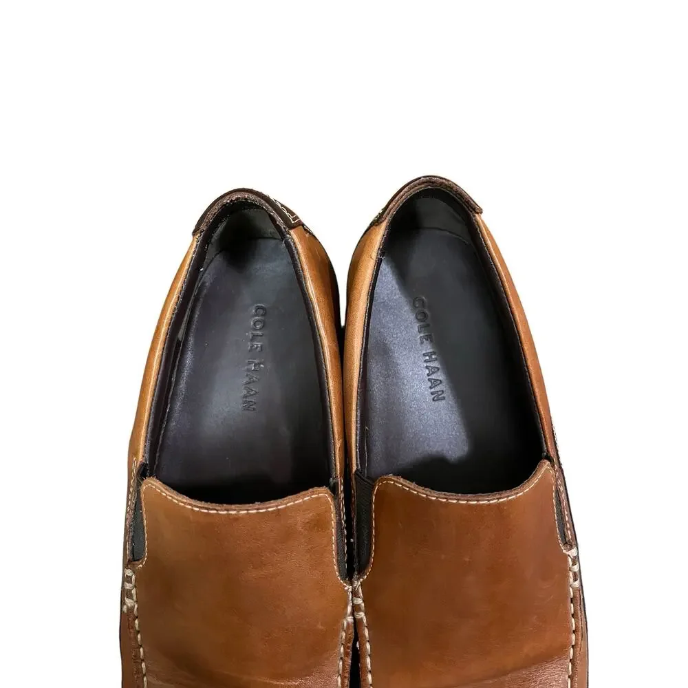 Cole Haan Mens Tucker Venetian Slip-On Loafers Leather Tan Brown Size 9.5 M